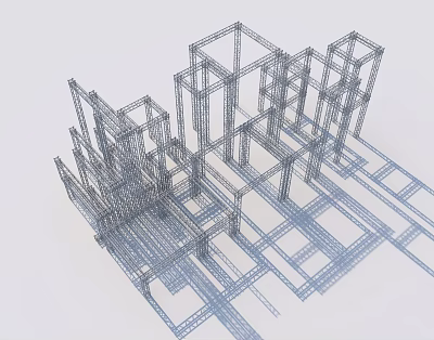 Advanced 3D Architectural Modeling Equipment for Structural Wireframe Design and Building Framework 3d model