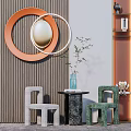 Modern leisure table and chair combination leisure chair combination 3d model