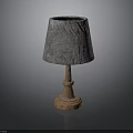 Simple Table Lamp Design With Gray Lampshade And Wooden Base