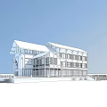 Waterfront Multi Story Hotel Building With Wooden Structure And Water Reflection