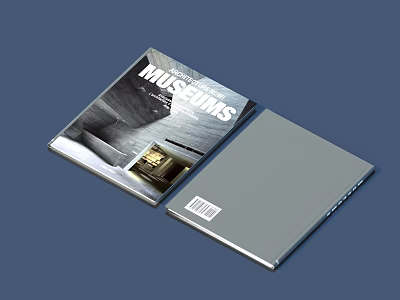 Museums Themed Book Cover Design With Interior Photos And Back View 3d model