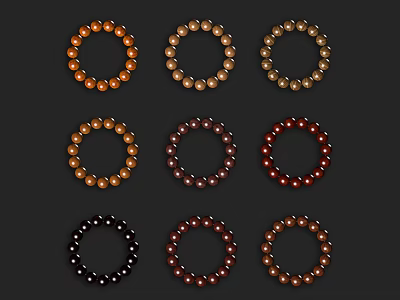 Colorful Beaded Bracelets Collection With Various Tones And Round Beads Design 3d model