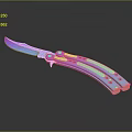 Colorful Butterfly Knife With Gradient Blade And Reflective Metal Handle