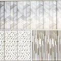 Modern Interior Partition Wall Designs With Geometric Dotted And Vertical Striped Patterns 3d model