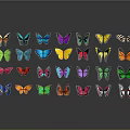 Modern Butterfly Colored Butterfly Tabby Butterfly Leaf Butterfly 3d model