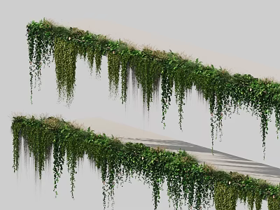 Green Hanging Vines Decorative Wall Backdrop With Lush Foliage And Draping Leaves 3d model