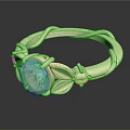 Elegant Golden Ring With Twisted Band Leaf Details And Blue Gemstone