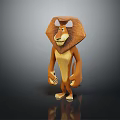 Cartoon Lion Character With Standing Pose Smiling Expression And Detailed Mane 3d model