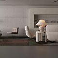 Modern Minimalist Sofa And Coffee Table Combination For Spacious Concrete Living Room Interior Design