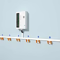 Public Wall Mounted Charging Facility With QR Code Multiple Ports And Hooks 3d model