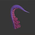 Vibrant Purple Pink Marine Animal Tentacle With Suction Cups And Smooth Surface Design