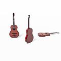 Wooden Acoustic Guitars Display In Different Angles For Musical Instrument Collection