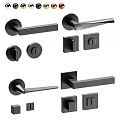 Black Modern Door Handles with Various Styles and Metal Hardware Set