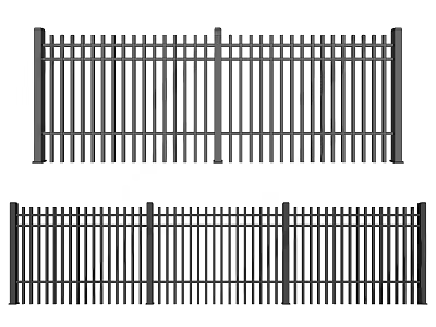 Two Styles Of Black Metal Fence Designs 3d model