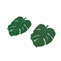 Green Monstera Leaf Pattern Square Carpet for Home Decor with Soft Texture and Modern Design