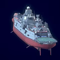 modern cruiser guided missile cruiser 3d model