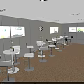 Suzuki Car Exhibition Booth With White Structure Lighting And Models 3d model