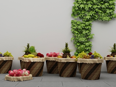 Fruit combination basket 3d model