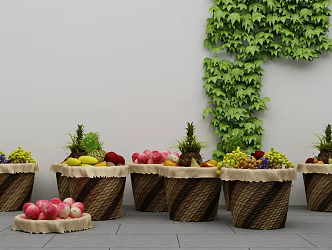Fruit combination basket 3d model
