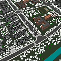 Aerial Planning Layout of Modern Residential Community With River And Green Spaces