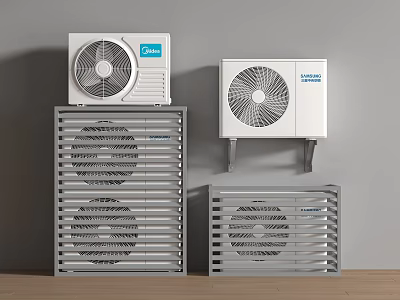GREE HAIER Air Conditioner Fan Units Wall Mounted Standing White Metallic Grille Design 3d model