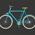 Turquoise Bicycle With Yellow Seat And White Rims Modern Design