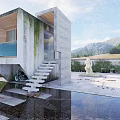 Modern Hut in the Forest 3d model