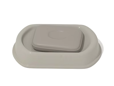 Light Gray Plastic Washing Container with Lid for Daily Household Use 3d model