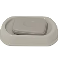 Light Gray Plastic Washing Container with Lid for Daily Household Use 3d model