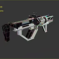 Modern Futuristic Weapon With Black And White Design Scope Grip And Structure