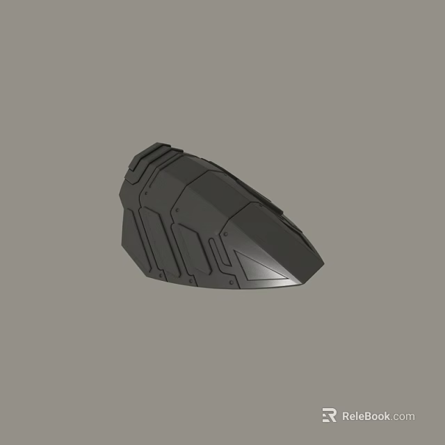 Black Futuristic Mechanical Shell 3D Model With Detailed Geometric Patterns And Structure 3d model
