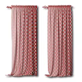 Purple Curtains with Sheer Layers for Window Pleated Top and Decorative Metal Rod