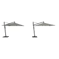 Outdoor Cantilever Sunshade With White Canopy And Metal Frame For Patio Use