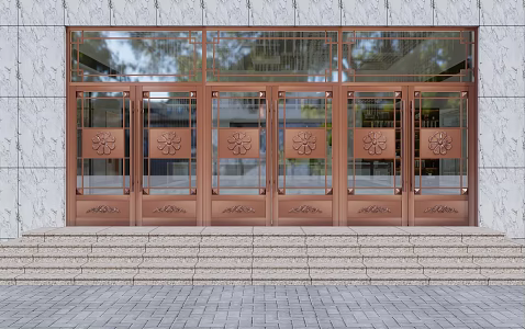 Modern gate bronze door 3d model