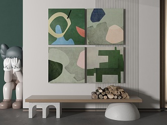 modern abstract painting abstract decorative painting 3d model