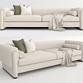 Modern double sofa multiplayer sofa 3d model