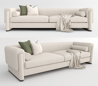 Modern double sofa multiplayer sofa 3d model