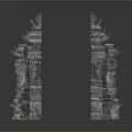 Ancient Symmetrical Stone Carved Pillars With Ornate Sculptures And Intricate Designs