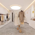 Modern Clothing Store Interior With Mannequins Clothing Racks And Apparel