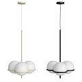 Modern Pendant Lights with White Spherical Shades and Light Black Rods for Contemporary Decor