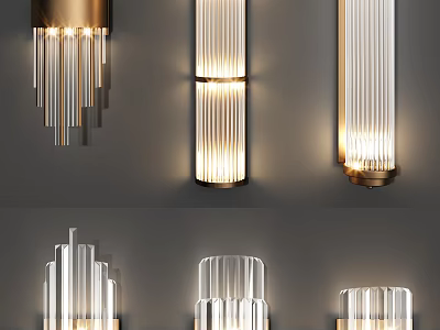 Modern Wall Lamps With Glass And Metal Design For Contemporary Interior Lighting 3d model