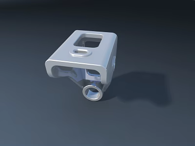 Office Desk Structural Metal Component With Silver Finish And Functional Holes 3d model