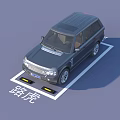 Black Range Rover SUV Parked In Display Area With Chinese Characters