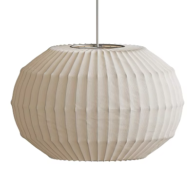 Elegant Beige Pleated Fabric Pendant Light For Modern Minimalist Home Decor 3d model