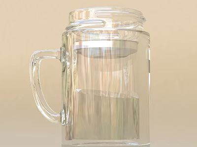 Transparent Glass Mug With Handle And Clear Design For Daily Drinking Use 3d model
