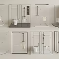 Shower Room Shower Partition 3d model