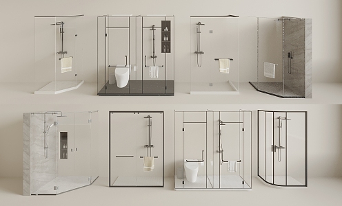 Shower Room Shower Partition 3d model