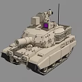 Modern Military Tank 3D Model With Turret Cannon Tracks And Sensors