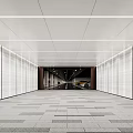 Modern Spacious Parking Garage Interior With Marble Walls Ceiling Lighting And Vehicle