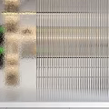Modern Frosted Glass Partition With Vertical Stripes For Interior Space Divider 3d model